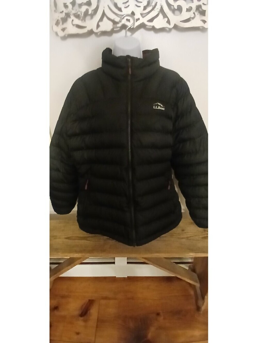 LLBean 650 Downtek Black Puffer Jacket Size XL/PET